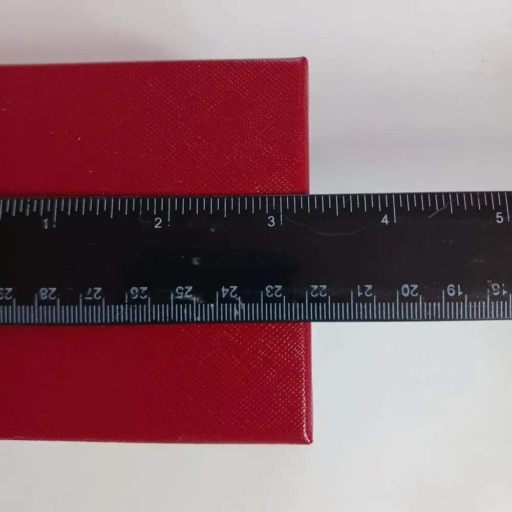 Cartier Empty Box maroon Red with gold script writing 3.25 x 3.5 x 2.5 inches